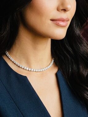 Bling Refined Silver Crystal Choker Necklace